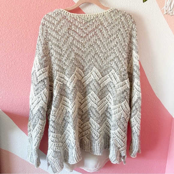 Lucky Brand Chevron Metallic Sweater 3X - Picture 3 of 10